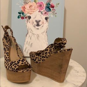 Cheetah print wedges